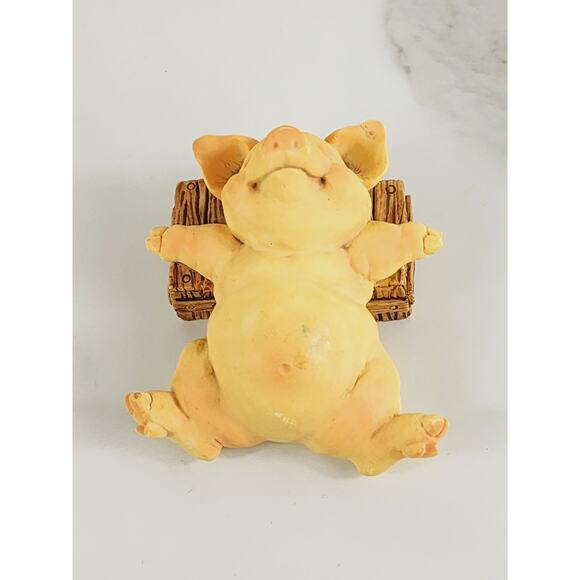 Pigsville Sleeping Pig Piggy Piglet Lover Resin 2 1/2" Handcrafted 1992 - Picture 2 of 13